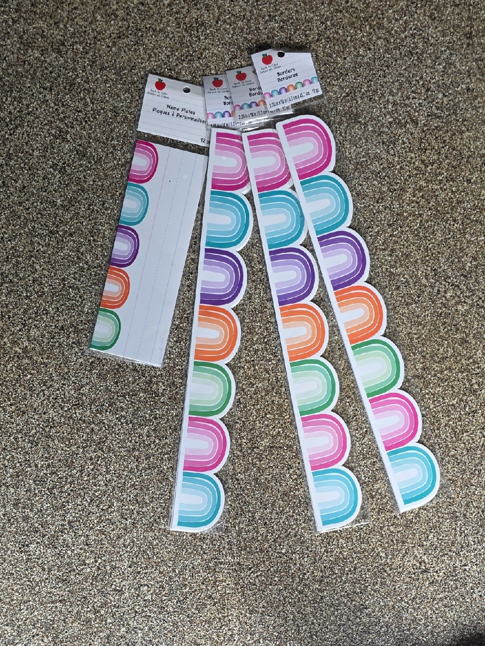 Back to Class Rainbow Scallop Border Stickers - Multi Color